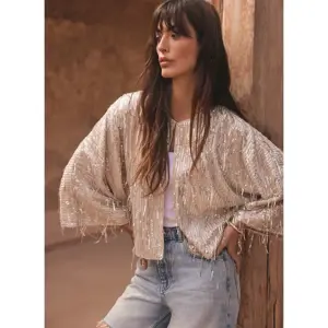 Mint Velvet Silver Embellished Sequin Jacket